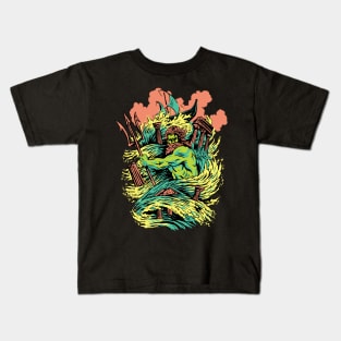 Wrath of Poseidon | Mighty God of the Seas | MythoComix Kids T-Shirt